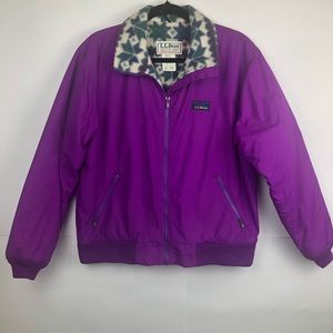 Vintage LL Bean Jacket Aztec Fleece Women Med